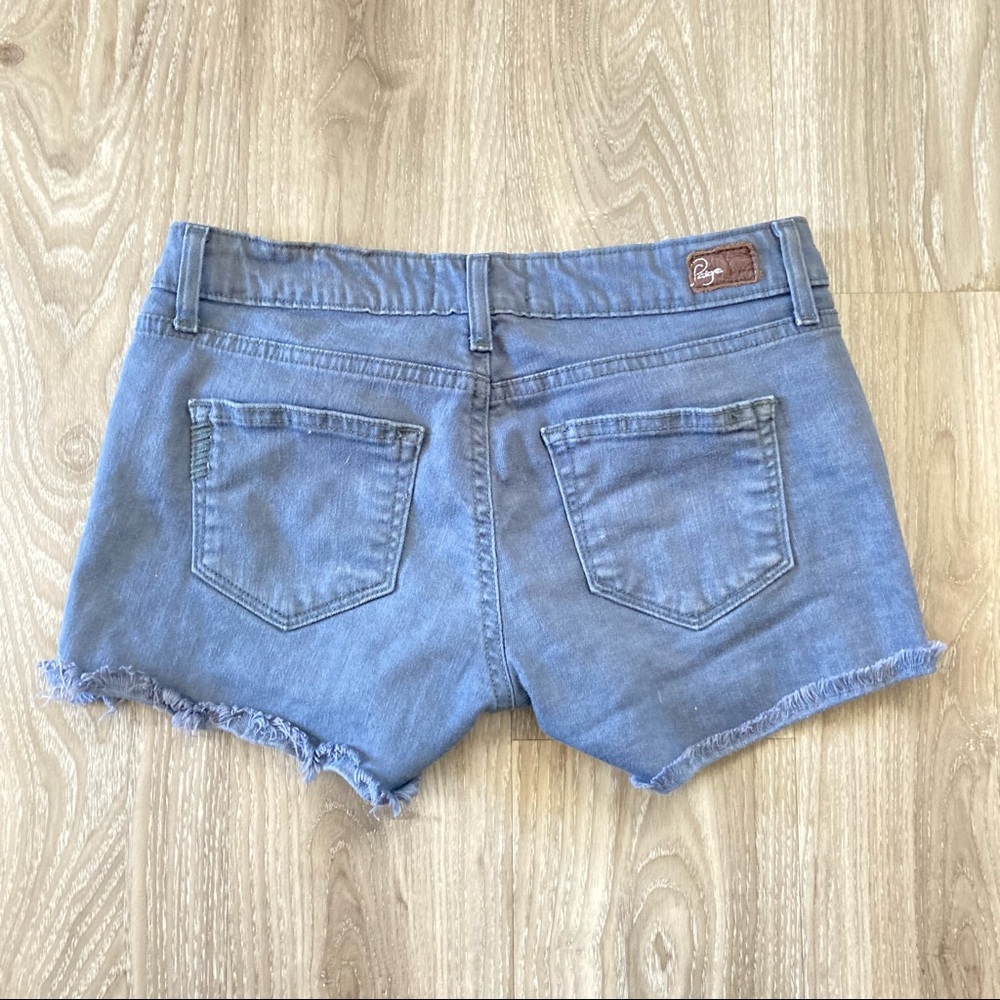 Paige Gray Distressed Shorts. Sz 26 - Picture 2 of 9